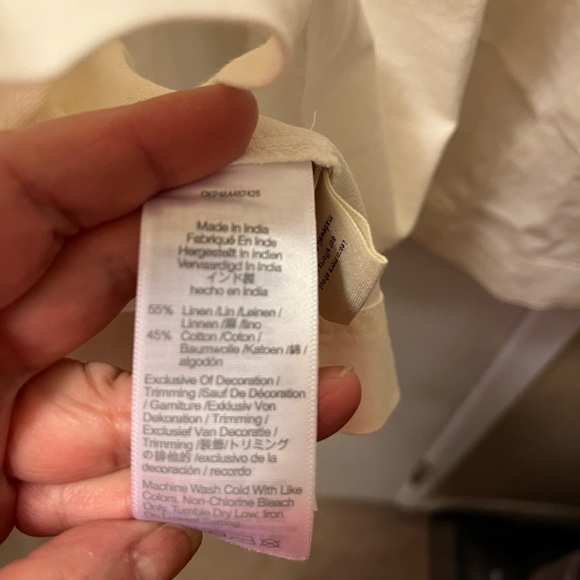 NWT  Madewell  Size 14  Plus Linen-Cotton Puff-Sleeve Mini Dress - Picture 10 of 10